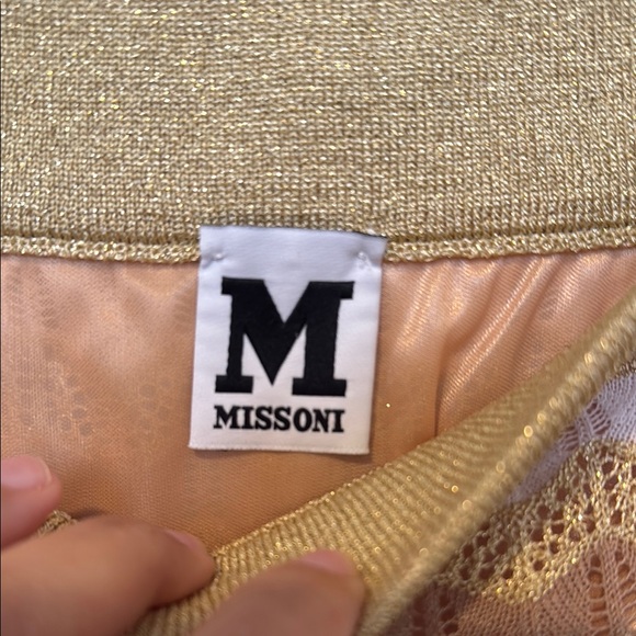 Missoni Pink Yellow Gold Chevron Knee-Length A-Line Skirt Medium - Picture 2 of 7